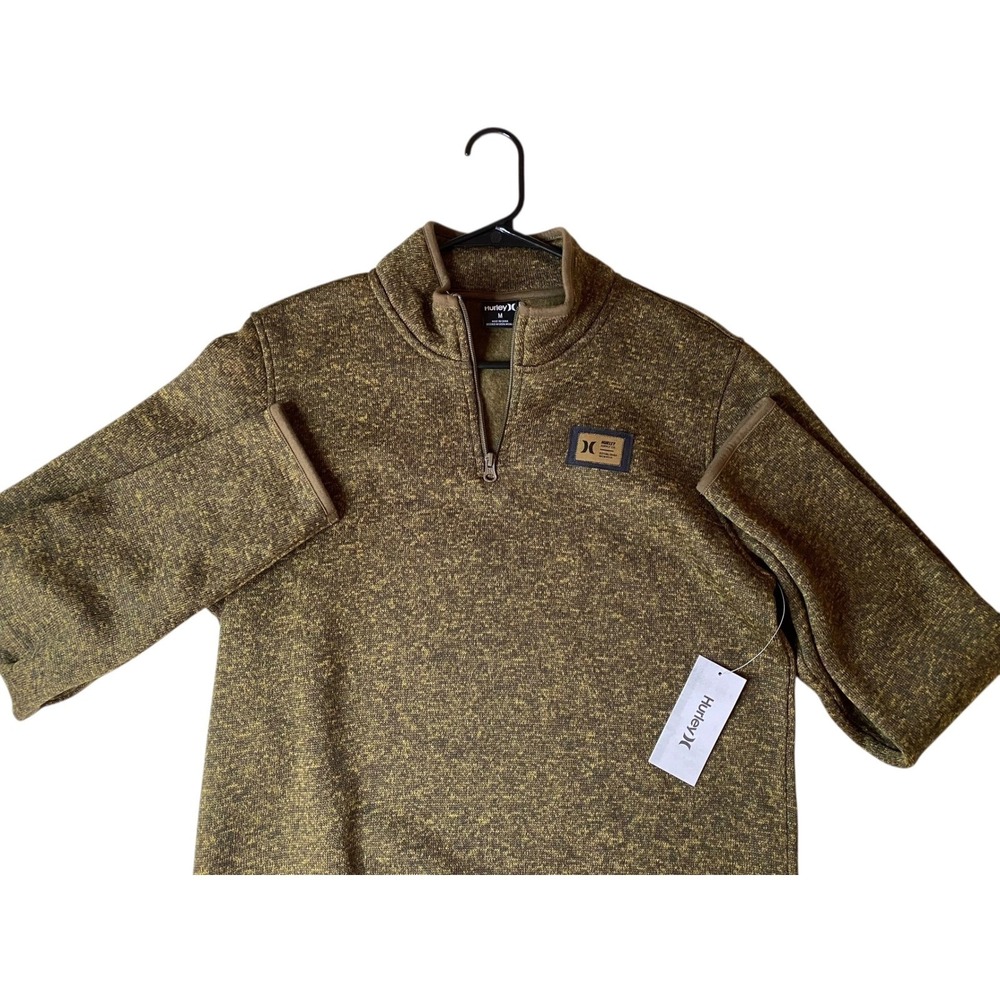 Hurley Pullover Sweater Brown Men's Size Medium Quarter Zip Medium NWT New